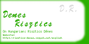 denes risztics business card